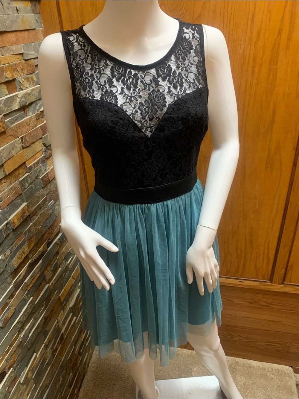 Wet Seal Strapless Black Lace Evening Dress